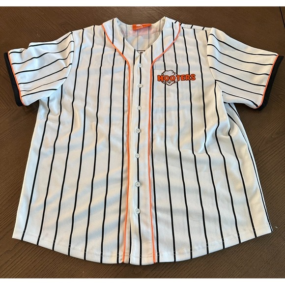 Danny Duncan x Hooters Men's Small Striped Baseball Jersey‎ #83 Spellout